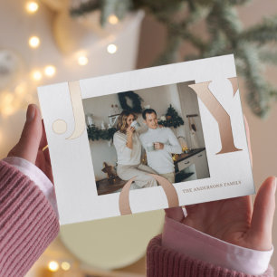Vacances En Aluminium Famille de photos de Noël Carte postale Joy Rose