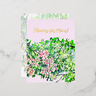 Vacances En Aluminium Fleurs pour la meilleure maman ! carte postale de 