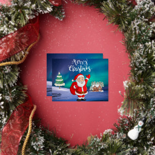 Vacances En Aluminium Le Père Noël Arrive À La Carte Postale De Noël De
