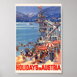 Vacances en Autriche Affiche Vintage 1933