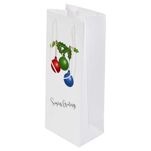 Vacances Et Sac Cadeau Vin Holly (Devant Angle)