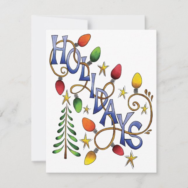 Vacances Étoiles Fête de Noël Invitation (Devant)