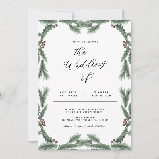 Vacances Faire-part de mariage de Noël (Devant)