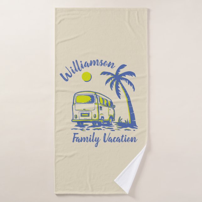 Vacances familiales personnalisées (Serviette de bain)
