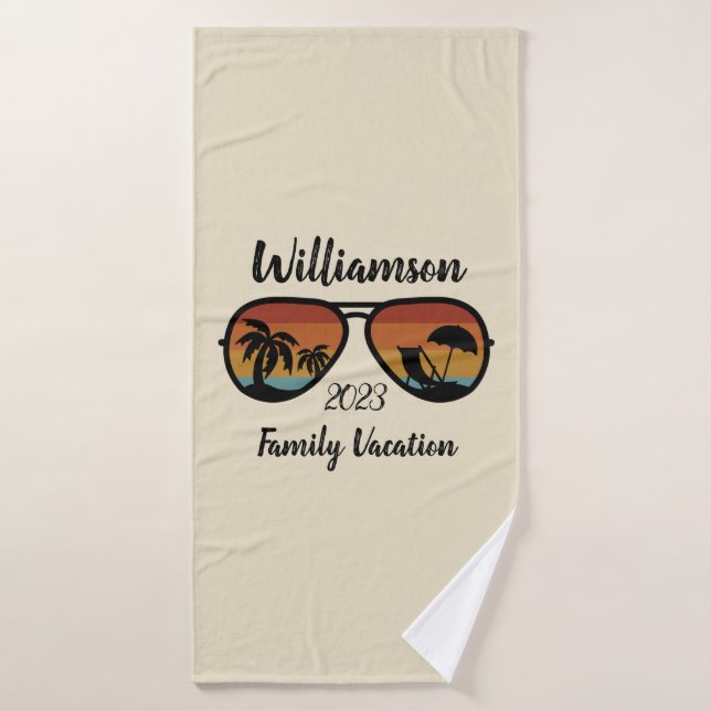 Vacances familiales personnalisées (Serviette de bain)