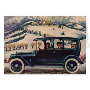 Vacances familiales vintage dans une voiture autom