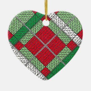VACANCES JACQUARD KNIT Céramique Coeur Ornement