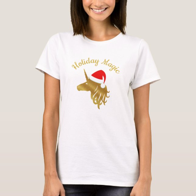 Vacances Magie Unicorn T-shirt Noël (Devant)