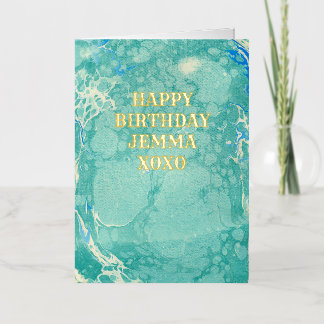 Vacances Métallisée Carte de voeux marbrée vintage avec personnalisati