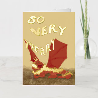 Vacances Métallisée Donc Très Joyeux, Dragon Rouge, carte de voeux