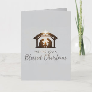 Vacances Métallisée Elégante crèche Carte de Noël
