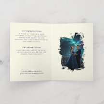 Étoiles célestes | Carte de mariage Navy/Or à insé