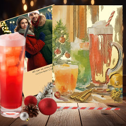 Vacances Métallisée Foil Père Noël Brew | Carte de boissons de Noël