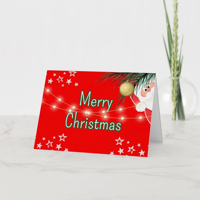 Vacances Métallisée Joyeuse carte de voeux de Noël (Recto)
