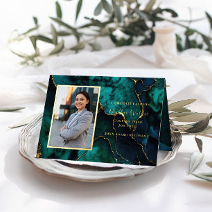 Vacances Métallisée Marbre élégant   Carte de place d'invité honorée