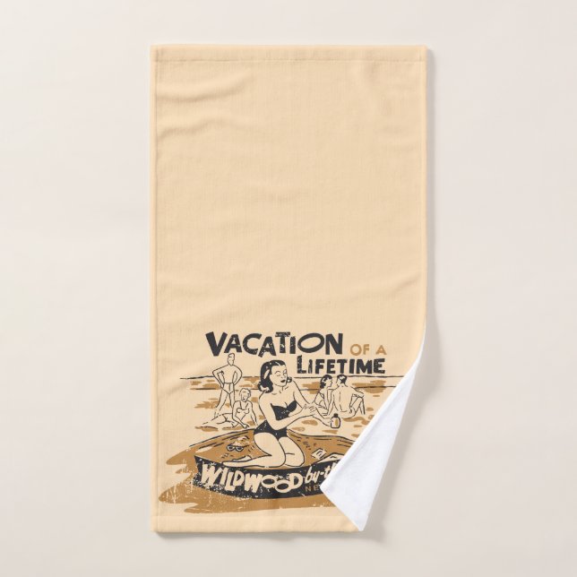Vacances rétro d'une vie Wildwood NJ Invité (Serviette à main)
