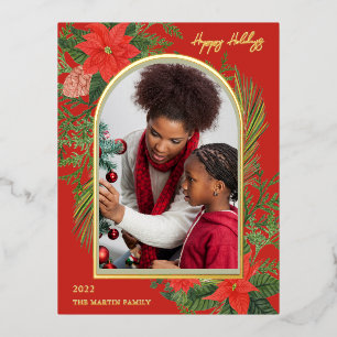 Vacances Rouge Poinsettia et verdure Photo