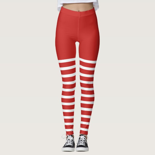 Vacances Sexy Elf Leggings Sucre de canne Noël (Devant)