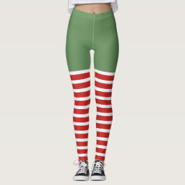 Vacances Sexy Elf Leggings Sucre de canne Noël