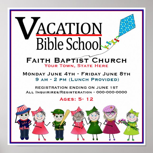 Vacation Bible School Poster/Flyer - Kinder/Drache Poster (Vorne)
