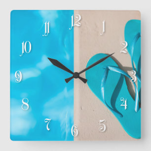 Vacation details quadratische wanduhr