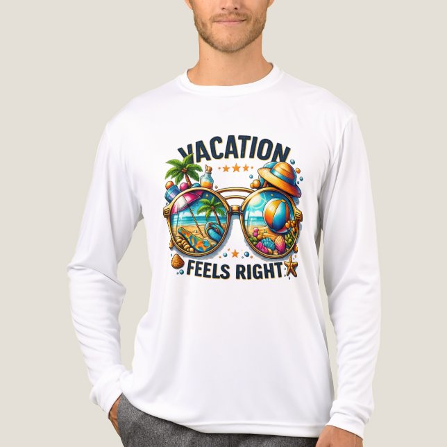 Vacation Feels Right Premium Long Sleeve USA Tri-Blend Shirt (Vorderseite)
