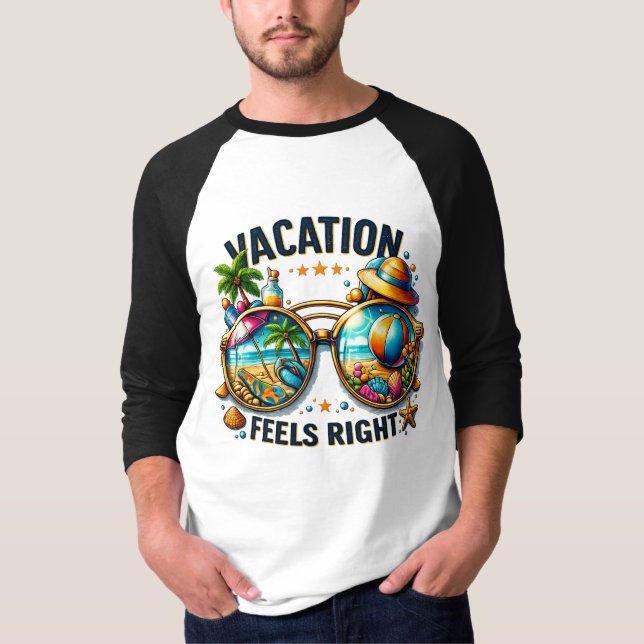 Vacation Feels Right Raglan T-Shirt USA (Vorderseite)