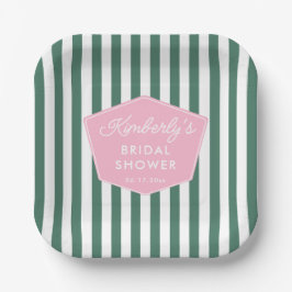 Vacation Glamour der 1950er Jahre Pink Green Braut Pappteller