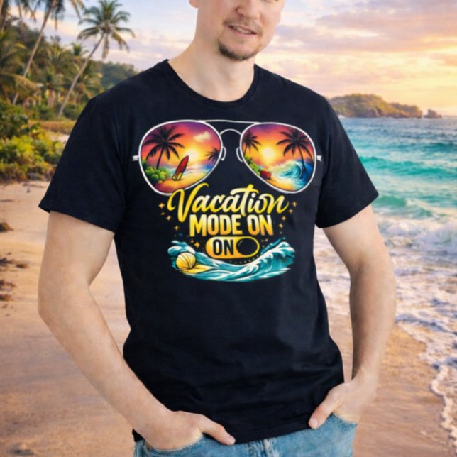 Vacation Mode On Feels Like Ocean Sunset Dark Tee (Von Creator hochgeladen)