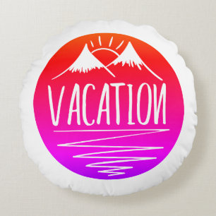 VACATION Mountains Runde Rundes Kissen
