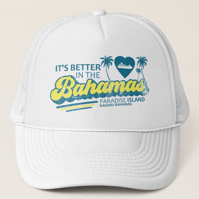 Vacation Nassau Paradise Insel Bahamas Hat Kreuzfa Truckerkappe (Vorderseite)