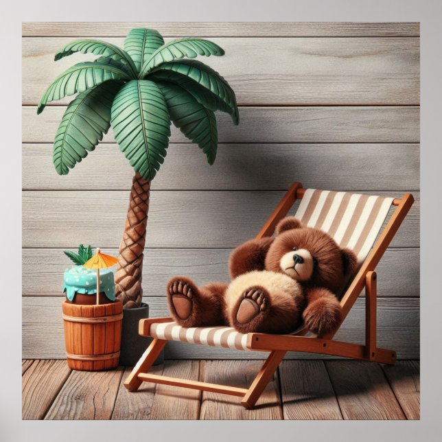 Vacation Teddy Bären Poster (Vorne)
