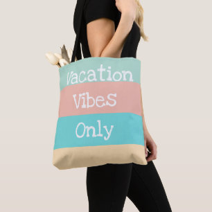 Vacation Vibes Only Retro Striped Tote Bag Tasche