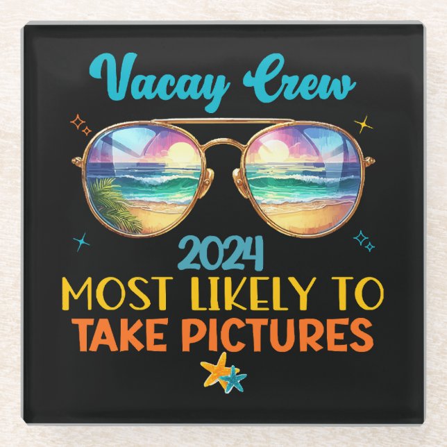 Vacay Crew 2024 Glasuntersetzer (Vorderseite)