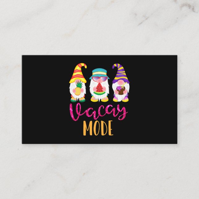 Vacay Mode Niedlich Summer Gnomes Funny Gifts for  Visitenkarte (Vorderseite)