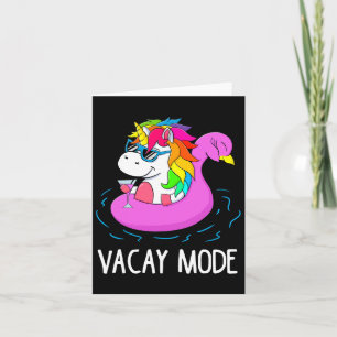 Vacay Mode Niedlich Unicorn Familienurlaub Geschen Karte
