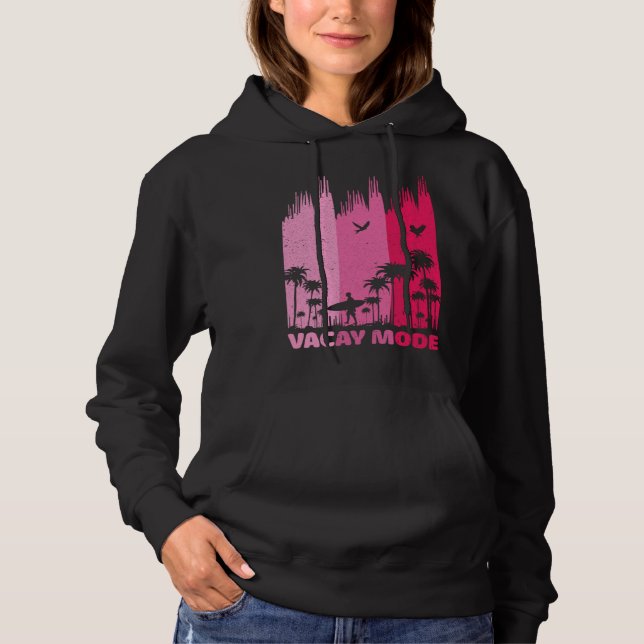 Vacay Mode Retro Surfing Summer Palm Tree Family T Hoodie (Vorderseite)