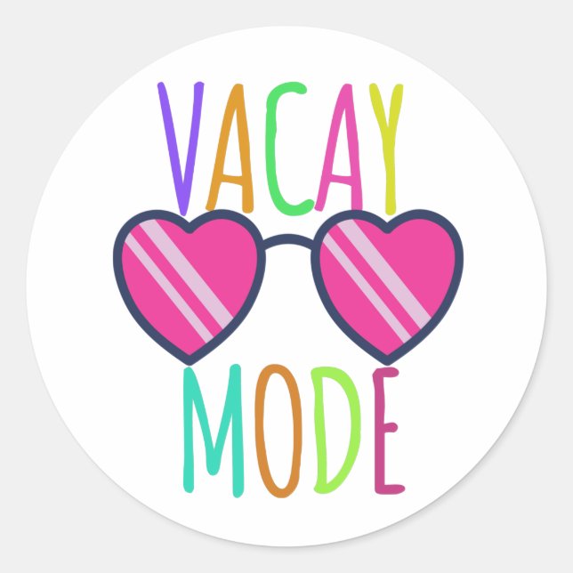 Vacay-Modus Runder Aufkleber (Vorderseite)