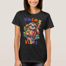 Vacay Vibes Funny Sloth Summer T-Shirt