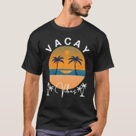 Vacay Vibes Sonnenuntergang und Palmen Bäume Männe T-Shirt