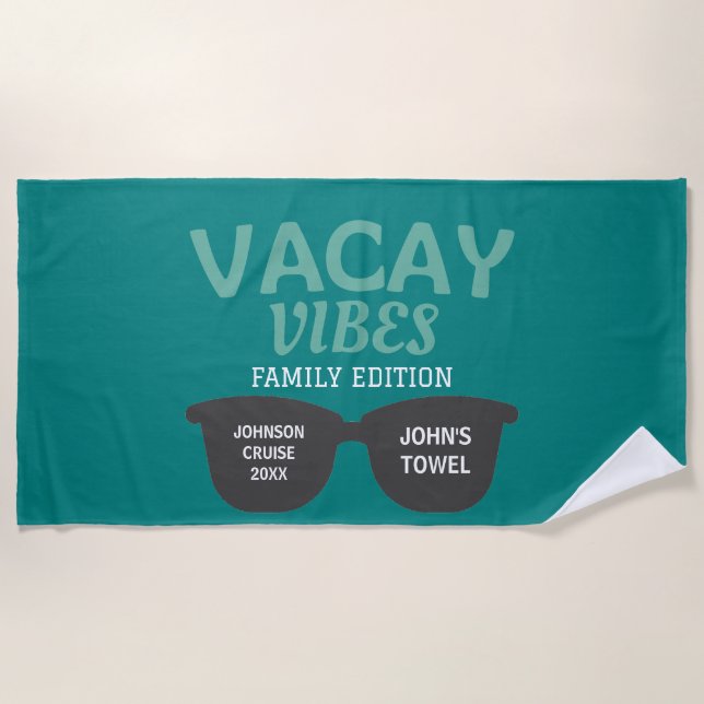 Vacay Vibes Wiedersehen Strandtuch (Vorderseite)