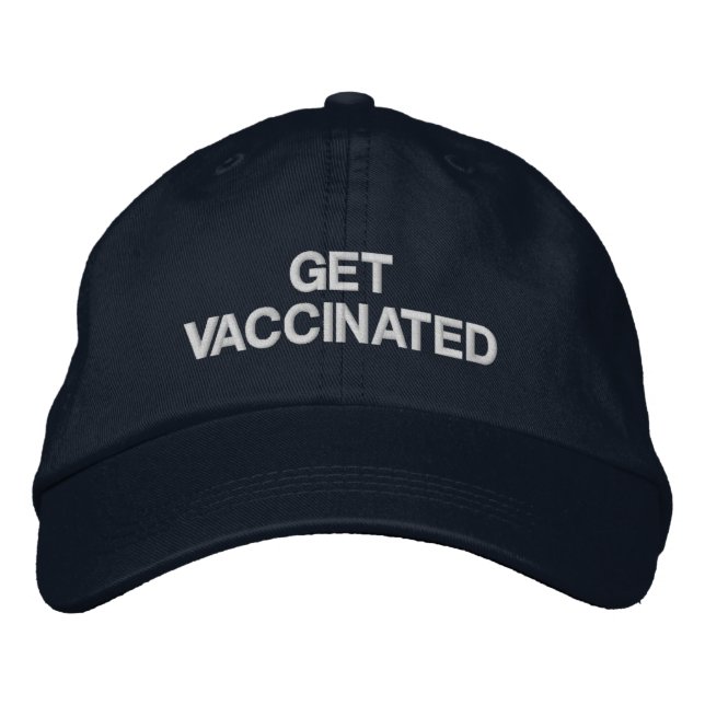 Vaccected Marine Blue Custom Text erhalten Bestickte Baseballkappe (Vorderseite)