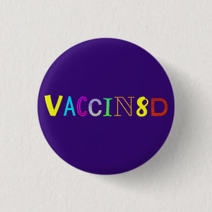 VACCIN8D (mehrfarbig und Lila) Button