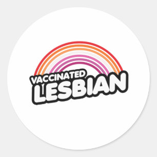 VACCINATED LESBIAN RUNDER AUFKLEBER