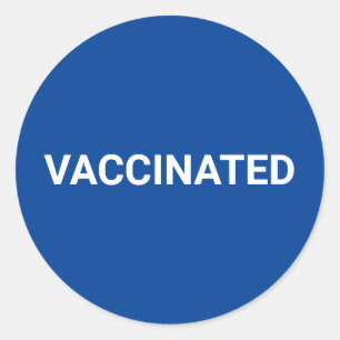 Vaccine blue white anpassbar einfache Klassik Runder Aufkleber
