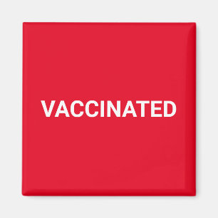 Vaccine red white anpassbarer Text einfach Magnet