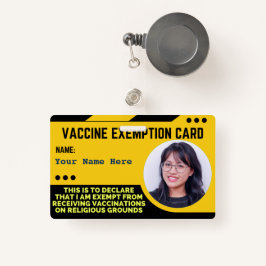 Vaccine Religious Exemption Card ID Abzeichen Ausweis