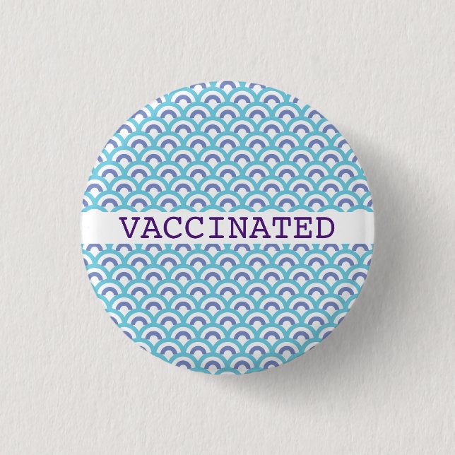 VACCINTED blauen Wolken bedruckt Button (Vorderseite)