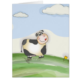 Vache à bande dessinée d'aquarelle