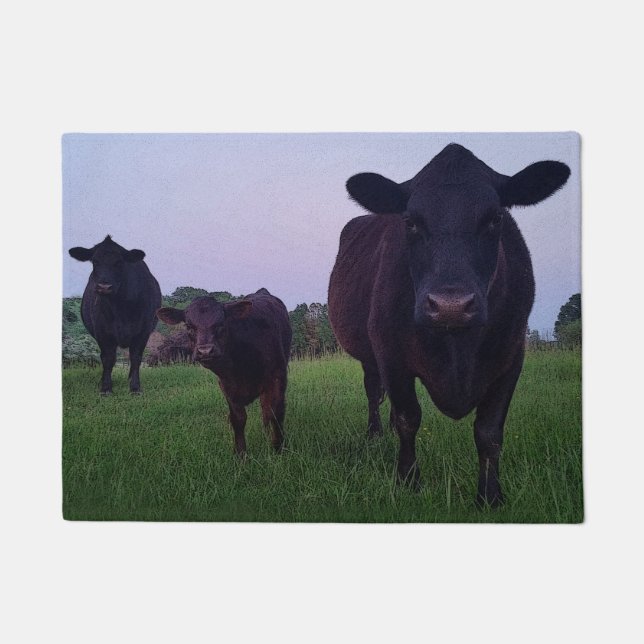 Vache à Yup de vache ! Paillasson de porte (Devant)